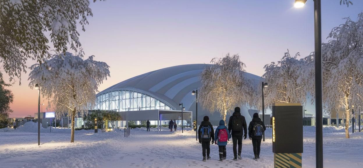 Airdome i skymning